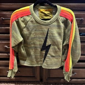 Women’s Aviator Nation cropped camo sweatshirt.